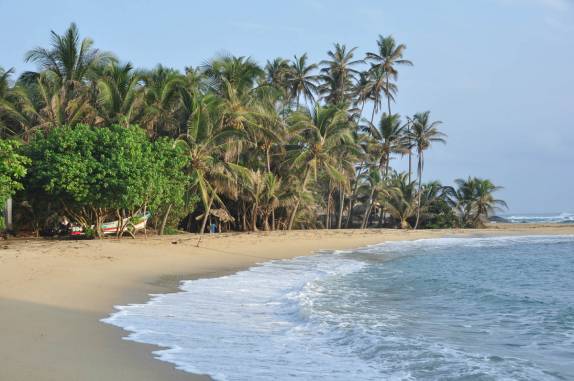 A linda praia no Cabo San Juan, no Parque Nacional Tayrona, no litoral norte da Colômbia